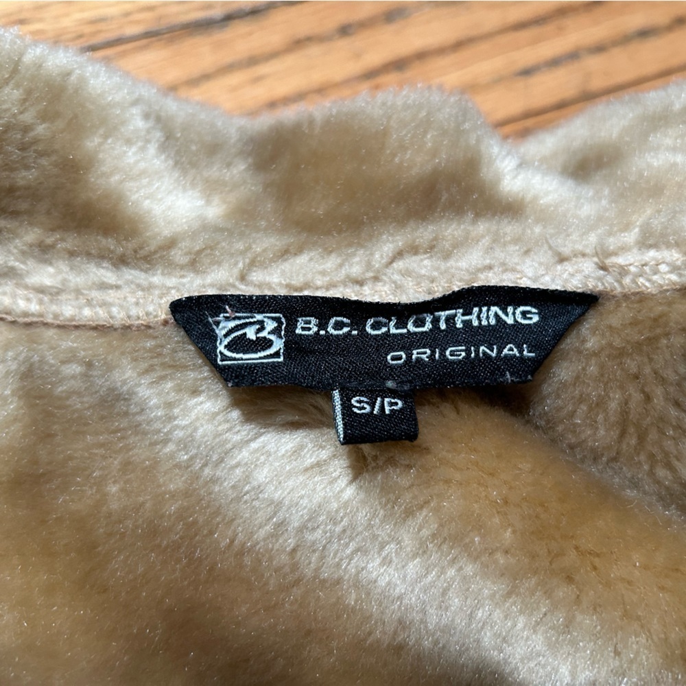 Faux Suede Shearling Lined Tan Jacket Medium/Small - Picture 5 of 7